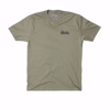 Front of the gray t-shirt written Daniel Defense in dark-gray on the left peck