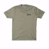 Front of the gray t-shirt written Daniel Defense in dark-gray on the left peck