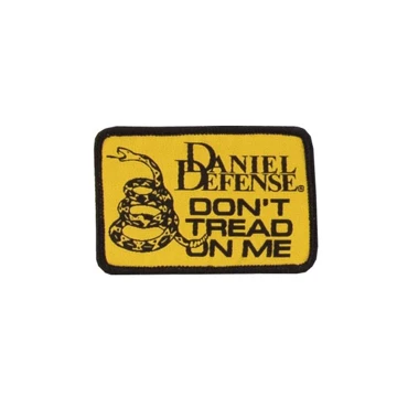 Yellow patch with Daniel Defense Don't tread on me written in black, and the snake image in black on the left