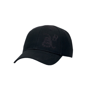 Black hat from Daniel Defense, with the snake image  next to DD logo in black