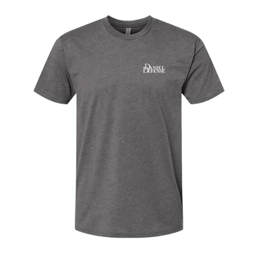 Image of a gray tee with a white Daniel Defense® RIII Blueprint design