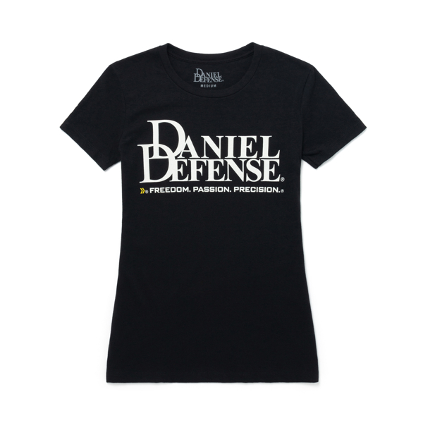 Black Ladies T-Shirt with Daniel Defense Logo