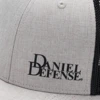 Gray hat with black mesh back and Daniel Defense logo