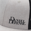 Gray hat with black mesh back and Daniel Defense logo