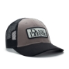 Grey trucker hat with black mesh back with a Daniel Defense patch on the front