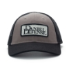 Grey trucker hat with black mesh back with a Daniel Defense patch on the front