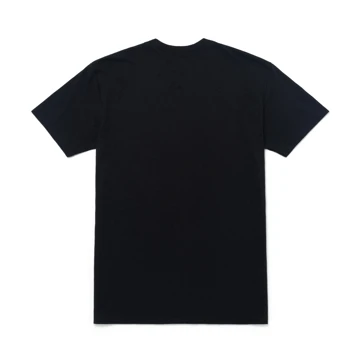 black -shirt with the DD logo in silver on the middle front