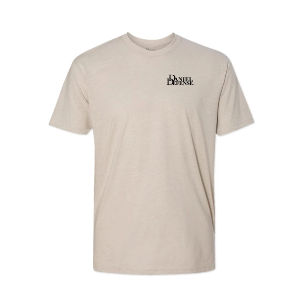 Sand T-Shirt with Daniel Defense logo on left chest and the Georgia State on the back	