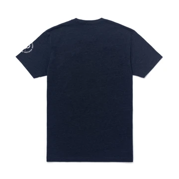 Image of a midnight navy short sleeve tee with a Daniel Defense design on the chest, and the Daniel Defense logo on the left sleeve