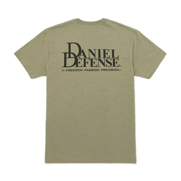 Light Olive Logo Tee Product Image with Daniel Defense logo on the back