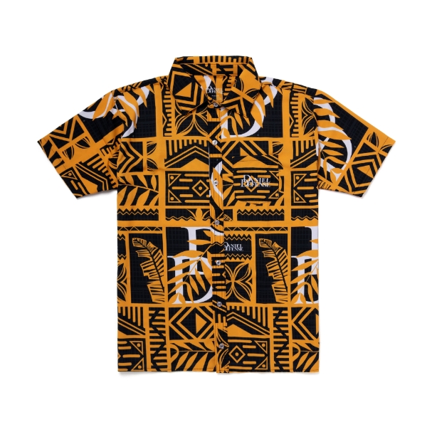 Image of a Hawaiian Button Up with a Daniel Defense logo on it