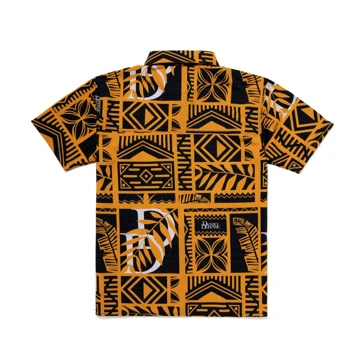 Image of a Hawaiian Button Up with a Daniel Defense logo on it