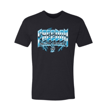Black T-Shirt with the Daniel Defense logo on the front and the 2025 firearms on the back