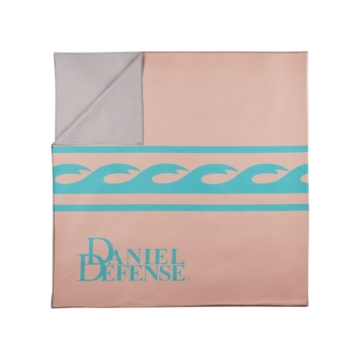 Tan beach towel with Daniel Defense and Limited Series logo