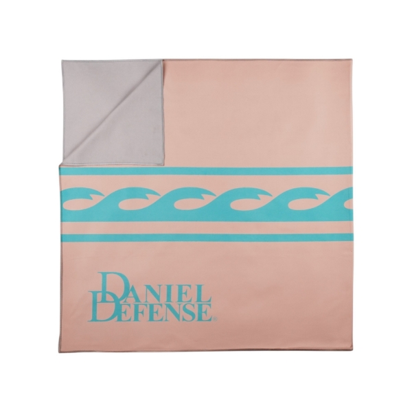 Tan beach towel with Daniel Defense and Limited Series logo