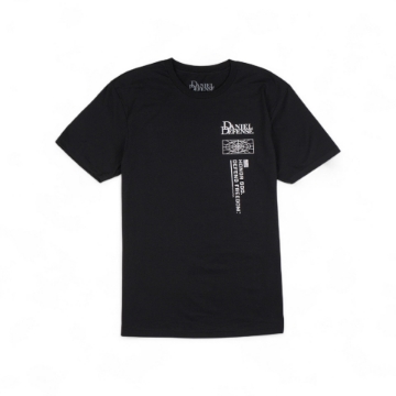 Black womens T-Shirt Daniel Defense Honor God. Defend Freedom. slogan screen printed on the front