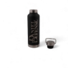Black stainless steel water bottle with the Daniel Defense logo laser engraved horizontal