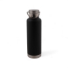 Black stainless steel water bottle with the Daniel Defense logo laser engraved horizontal