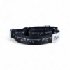 Black martingale dog collar with Daniel Defense rifle design and metal hardware