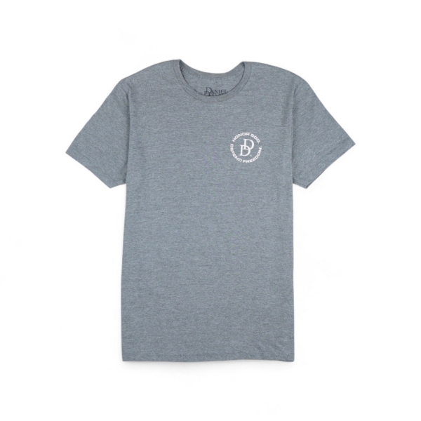 Gray MK18 Blueprint Tee front view featuring Daniel Defense® logo on left chest